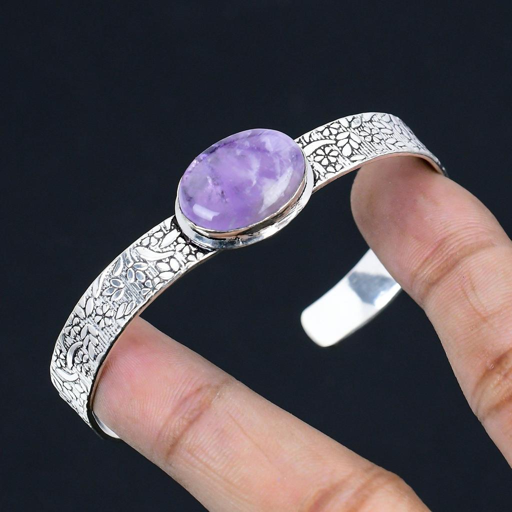 Womens day Sale 925 Silver Star Amethyst Stone Wedding Mother New Bangle Jewelry