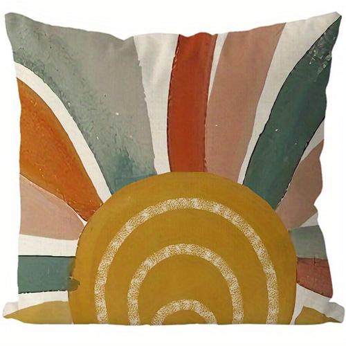 

Home Decor Sun & Rainbow: You & My Sunshine Pattern Cushion Cover Suitable for Sofa Bedroom Car Pillow Cover 40x40cm 16x16in