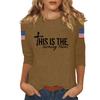 Women's Casual Fashionable Sexy Comfortable Neck Three-Quarter Sleeve Top