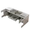 TV Cabinet, High-gloss Lowboard with Multi-colored LED Lighting, 6 Doors, 2 Drawers