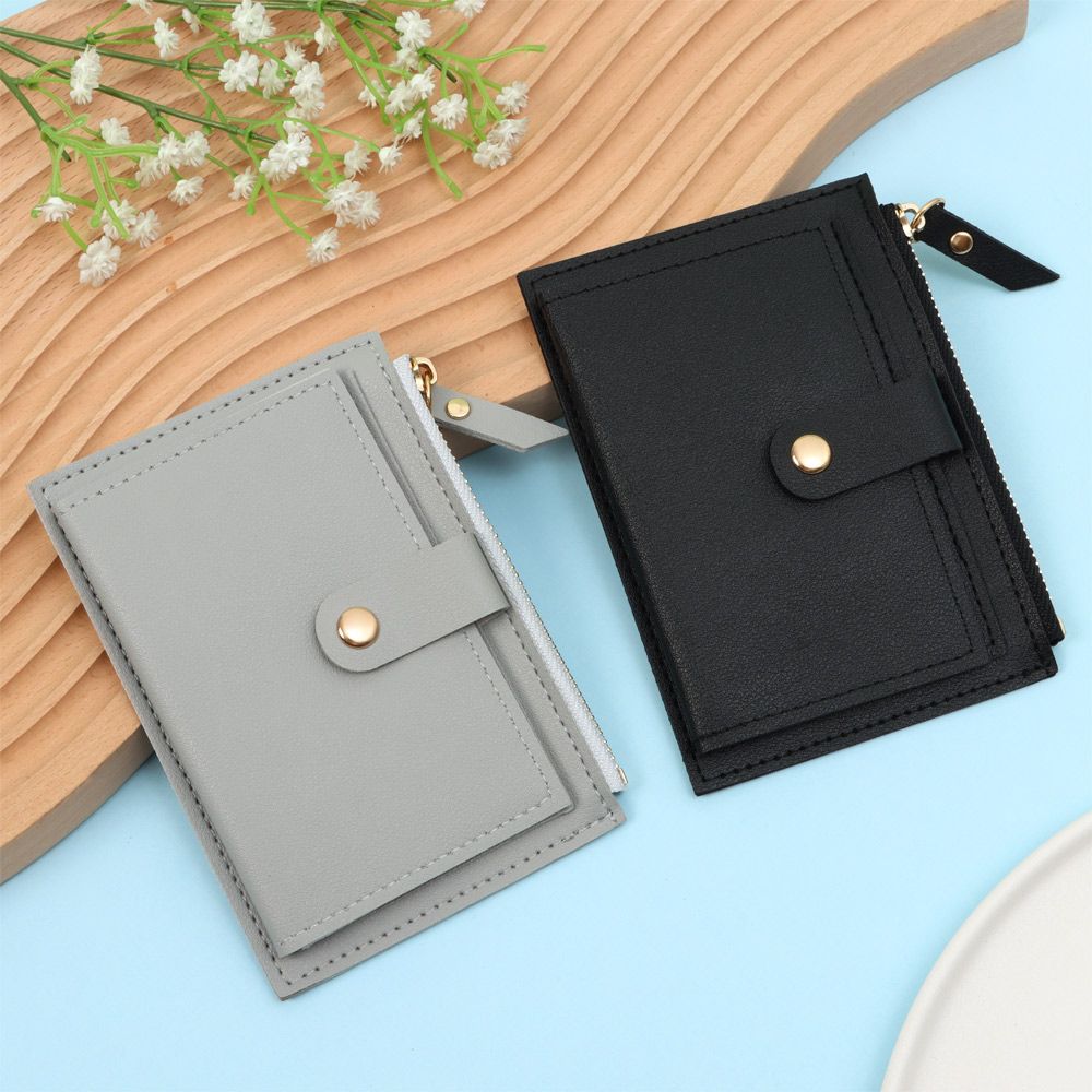 PU Leather Solid Color Purse Mini Coin Purse Money Bag Credit Card Holder Bags Small Wallet