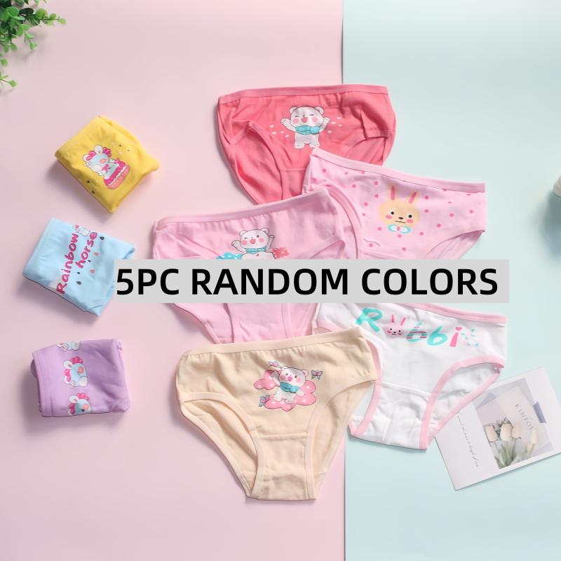 

5 шт. Детское мультяшное нижнее белье для девочек, хлопковые трусики, детские трусики, шорты 2-10 лет M разноцветный