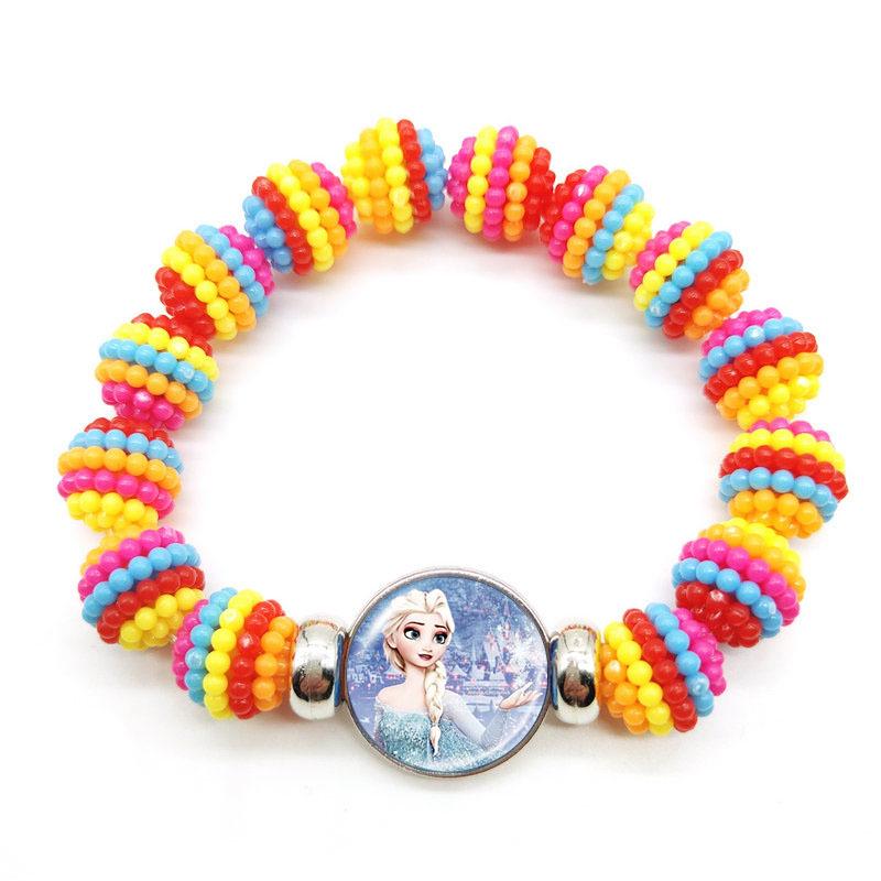 Frozen Princess Elsa Rainbow Beaded Retractable Children's Bracelet