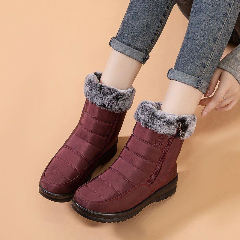 Fashion Large Size Warm Round Toe Women's Snow Boots Plush Platform Ladies Shoes Work Fashion 2025 Autumn Winter Novelty Trend Booties