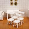 1/12 Dollhouse Accessories Table Furniture Toys Wooden Table Simulation Chair Doll House Decoration
