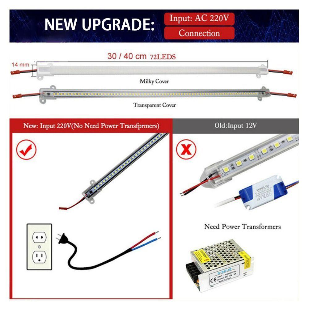 72 LEDs LED Tubes 30/40cm LED Strips Portable LED Rigid Light Strip