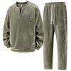 350 Jin Plus Size Men's Fleece-Lined Sweatshirt, Thick Long Sleeve, Autumn/Winter, Extra Large Loose Base Layer