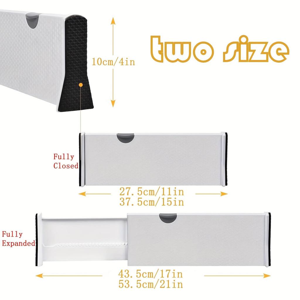 2pcs Drawer Dividers, Expandable Dividers for Easy Storage and Organization Ideal for Kitchen Utensils and Bedroom Clothing, Closet Organizer Storage