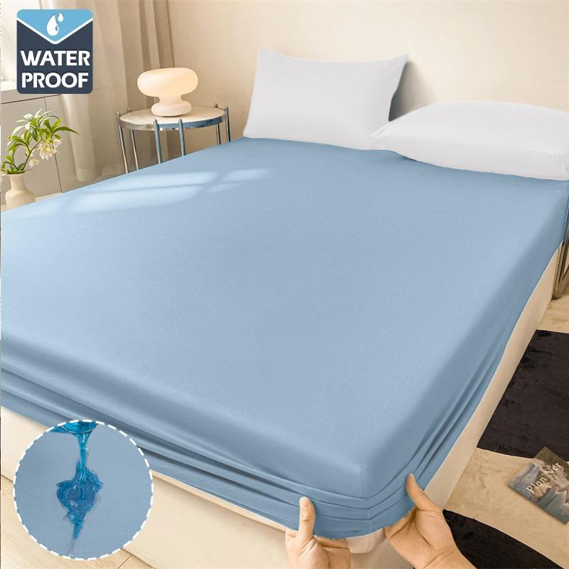 

Водонепроницаемый наматрасник Queen стиль простыни на резинке дышащий чехол для матраса с глубоким карманом подходит для матрасов до 30 см чехол для кровати для детей взрослых домашних животных 90x200cm(only sheet)