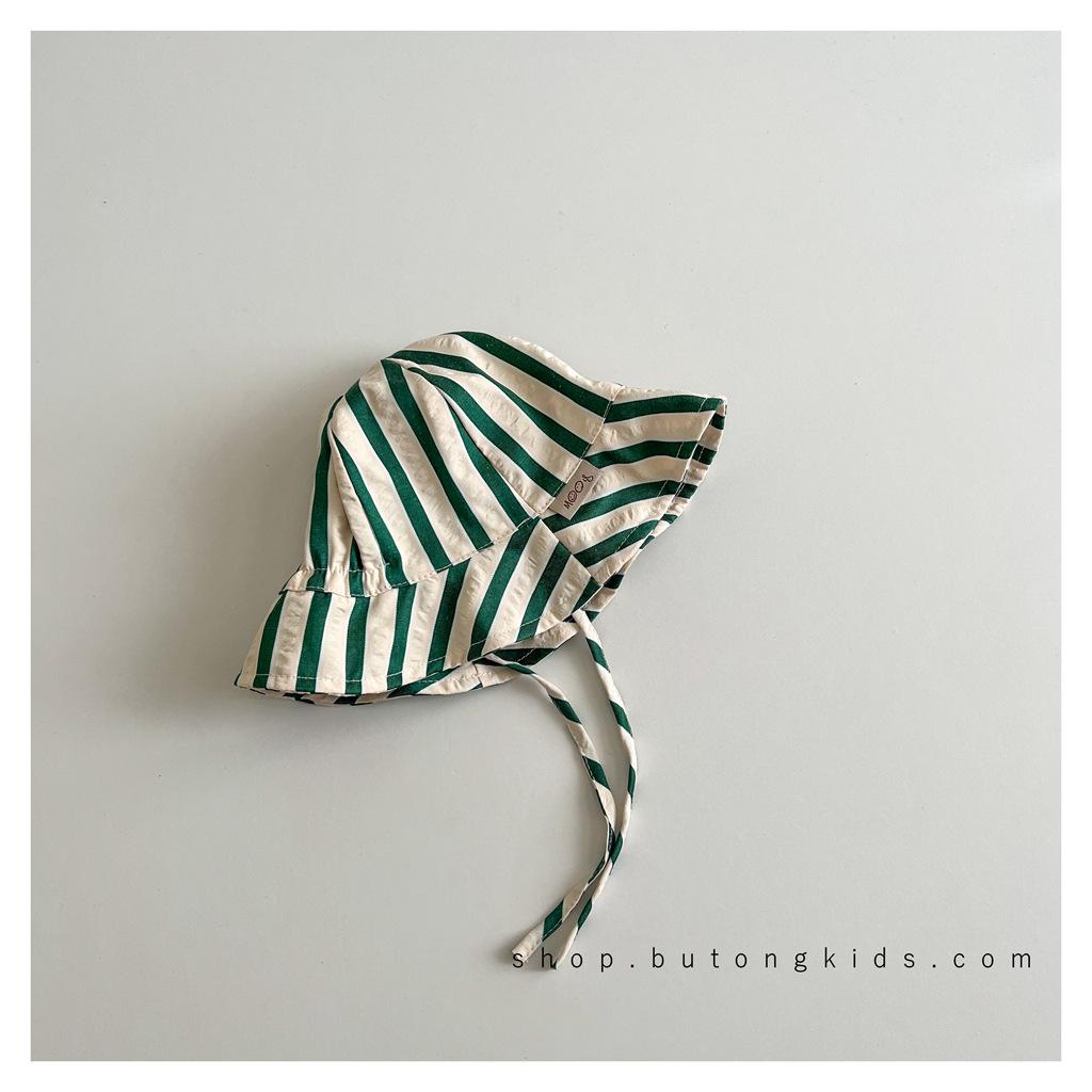 

Детская шляпа весна и лето тонкая солнцезащитная защита от солнца в полоску панама Хан Фан тренд детская детская дорожная универсальная шляпа-ведро