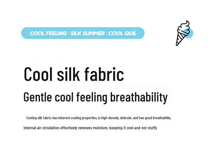 Cooling Ice Silk Summer Quilt - Lightweight, Washable, Solid Color for Single/Double Beds
