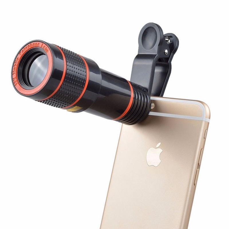 12X Zoom Telescopic Mobile Phone Lens Universal 12x Mobile Telephoto Telephoto Lens HD External Camera Lens 12x zoom lens чёрный