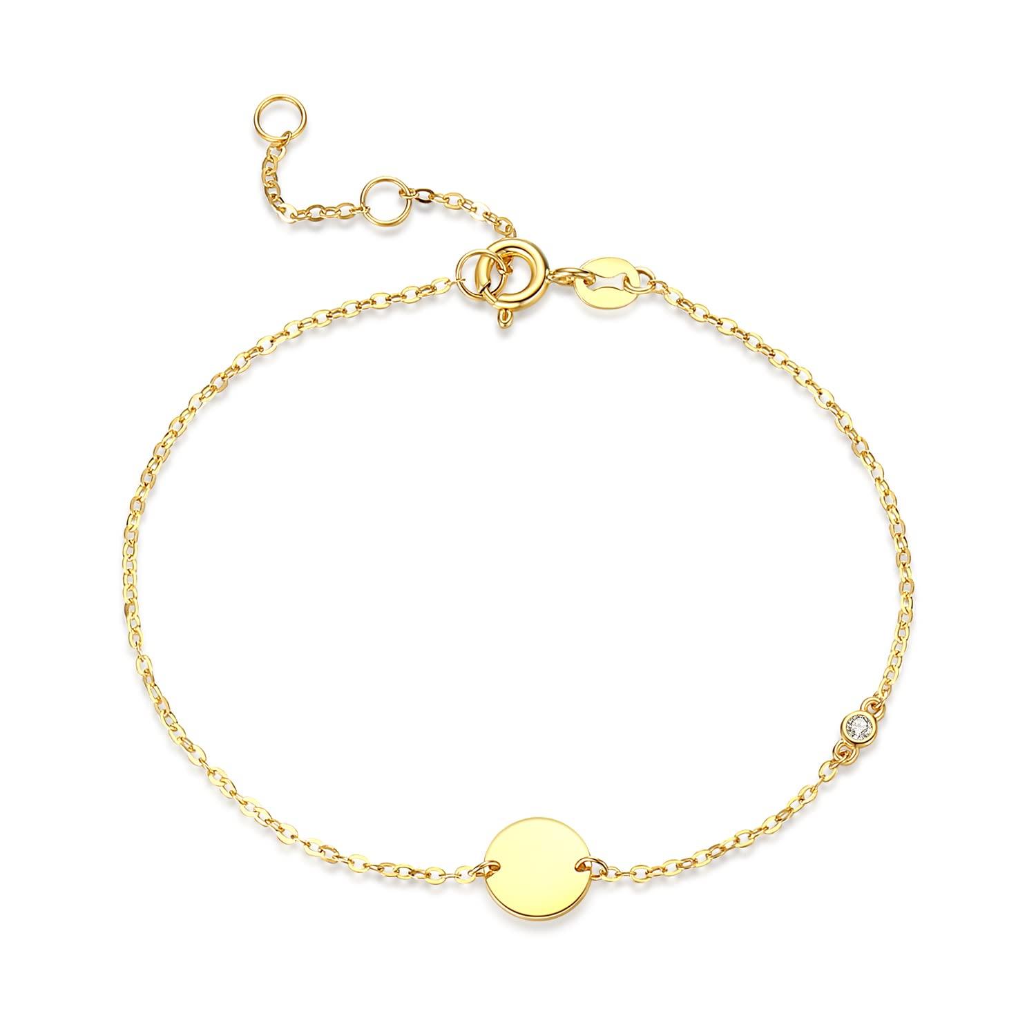 

Браслет FANCIME K18 з жовтого золота, вирощеного в лабораторії, діамантова дискова монета, популярний аксесуар, день Різдва, дня народження, річниця, подарунок, подарункова упаковка в комплекті