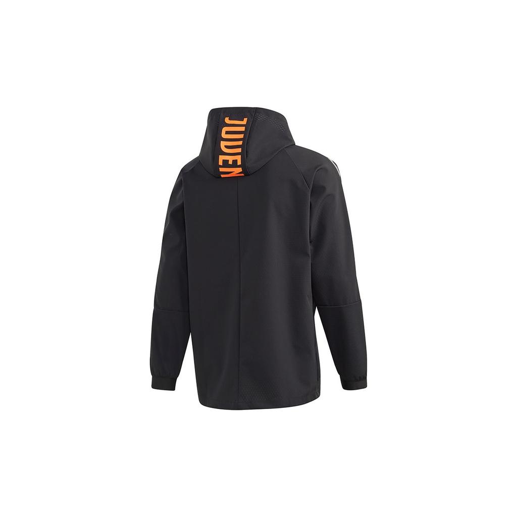Adidas Juventus Travel Jacket With Hood Men Outerwear Black FR4202