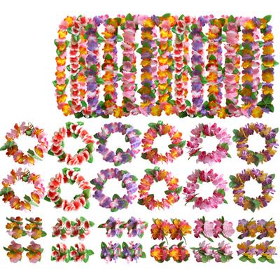 4 Teile/satz Hawaiian Blume Leis Girlande Halskette Diy Dekoration Kostüm Party