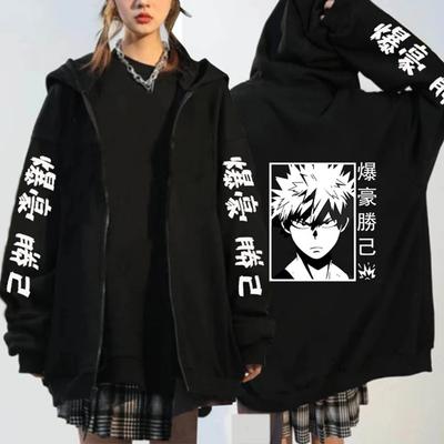 Heren Dames Rits Hoodies My Hero Academia Anime Hooded Bakugo Himiko Shoto Sweatshirt Harajuku Unisex Streetwear Ritsjas