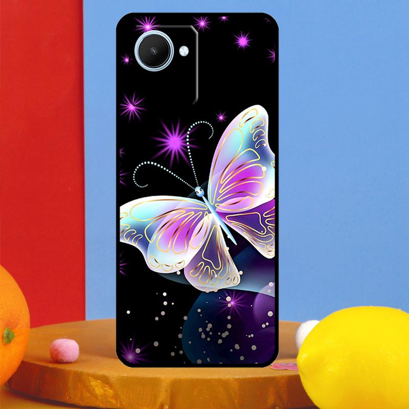 Black Beautiful Butterfly For Realme 15 Pro 10 11 12 13 14 Pro Plus GT6 GT7 C61 C67 C63 C71 C55 C51 C65 C53 C75 Case