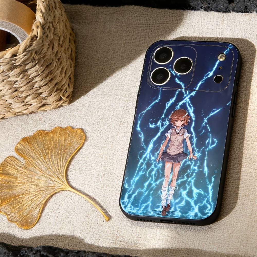 M-Misaka Mikoto Phone Case For iPhone 17,16,15,14,13,12,11 X XR Plus,Soft Silicone Black Cover