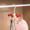Multifunctional Home Clothes Hanger Portable Dopamine 360°Rotating Hook Space Saving With 6 Balls Scarf Tie Display Rack