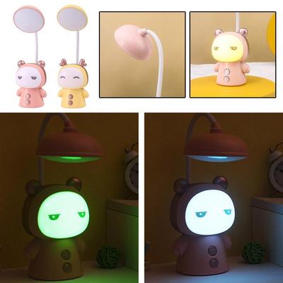 Cute Cartoon Doll Nigh Light USB Recharge Creative 2color Led Practical Child Table Desk Study Lamp Lamp Learning Protectio P1O0