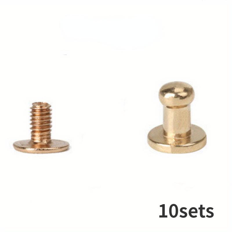 5 seturi de nasturi, cu cap rotund, cu bile, știfturi, nituri pentru cuie, accesorii de feronerie pentru artizanat din piele