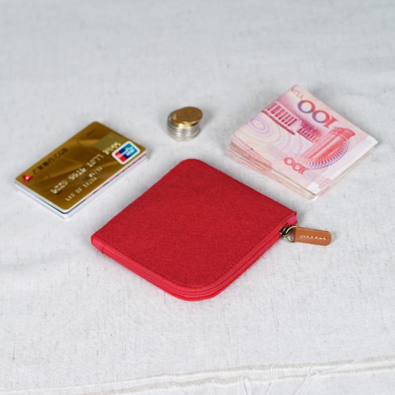 Customized Felt Zipper Coin Purse & Phone Holder with Logo