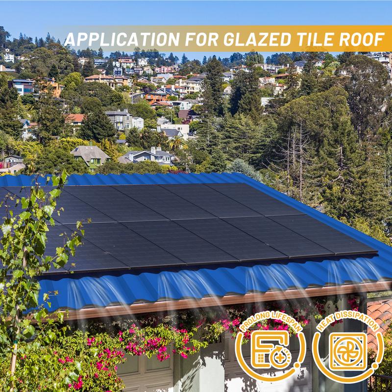 14/12/10/6pcs Solar Panel Mounting Brackets Mid and End Clamps and Rails Kit for Roofing Solar Panels of Multiple Sized