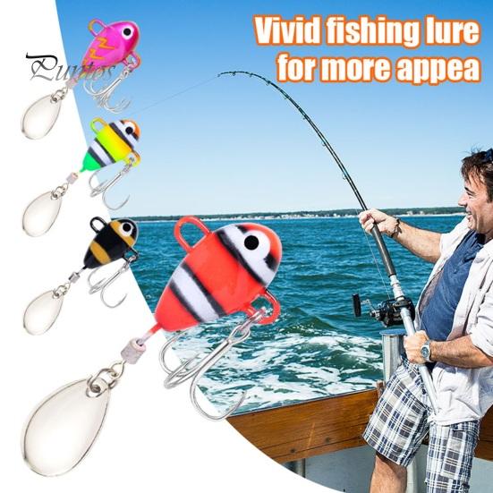 6Pcs 10G/5CM VIB Fishing Lure with Treble Hook Spinning Sequin Long Casting Metal Hard Artificial Spinner Bait Saltwater Freshwater Bass Walleye