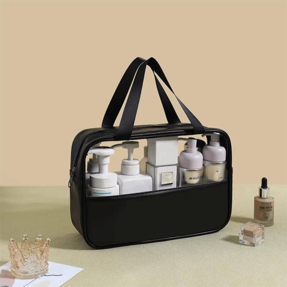 With Handle Portable Toiletry Pouch Transparent Women Wash Pack  Beach Activities