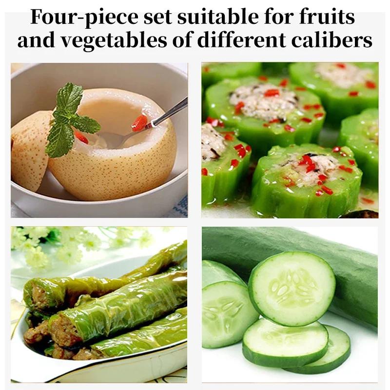 4 teile/satz Küche Gadget Zubehör Vege Bohrer Graben Corer Kochen Werkzeug Gemüse Spiralschneider Spiralizer Kreative Küche Artikel