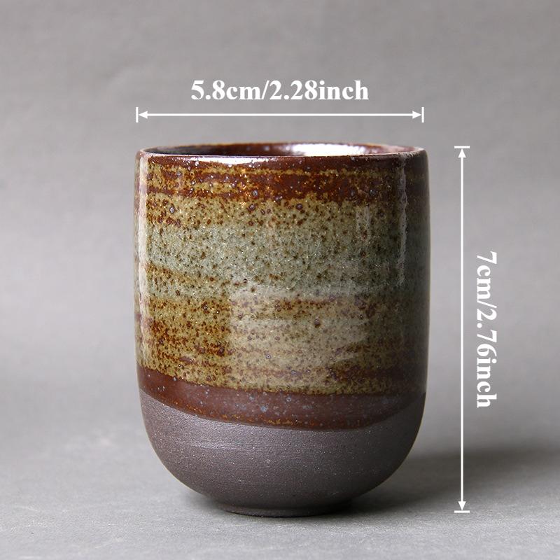 128ml New Handmade Rough Ceramic Tea Coffee Cup Japanese Vintage Style Mug for Kung Fu Tea/Sake & Daily Coffee Cup Ceramic Cup