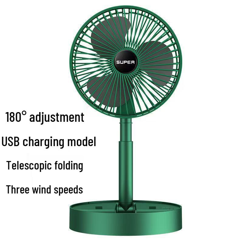 Portable Multi-Functional Folding Fan: Silent, Rechargeable, High Wind Power, Retractable