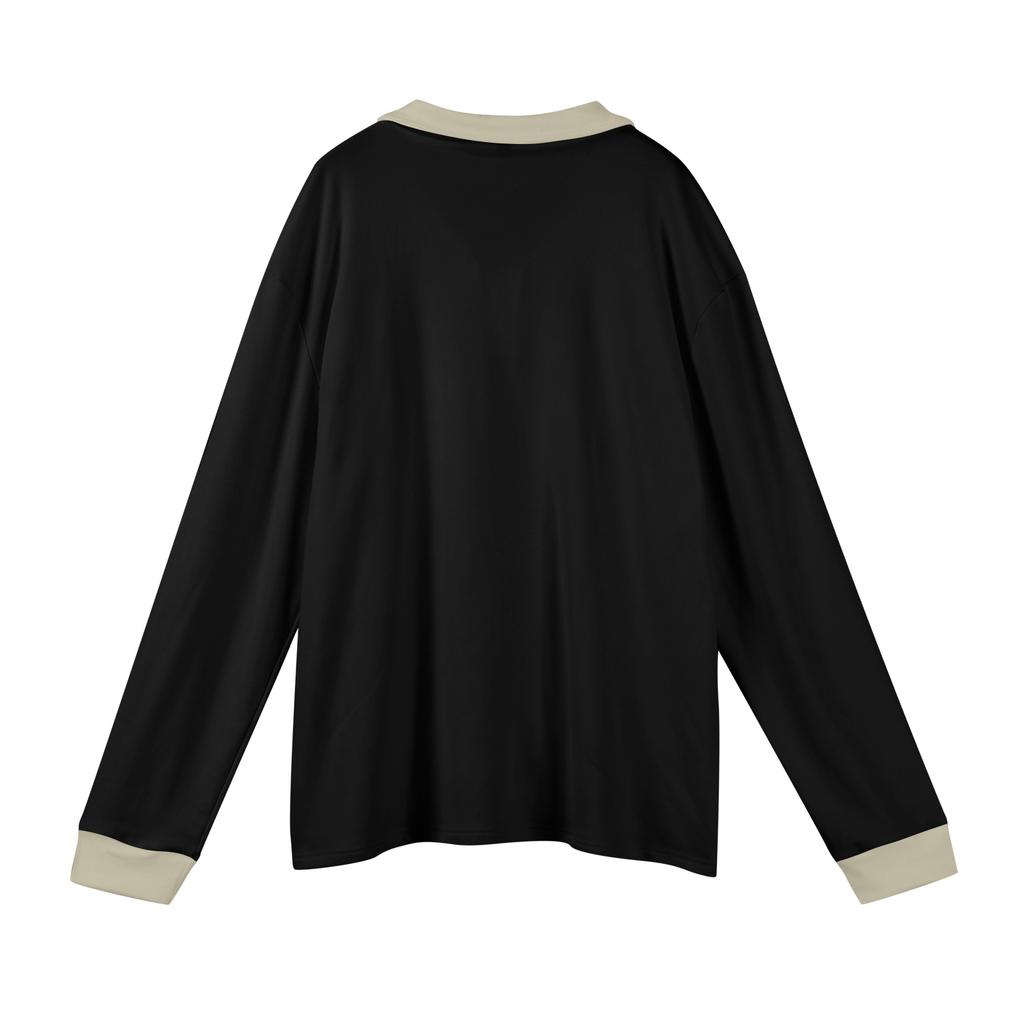 Men's Casual Color-Blocked Button-Up Long-Sleeve Tops