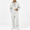 Men's Hooded Zip Linen Long Sleeve Pants Long Pants Matching Set Casual Everyday Outfit