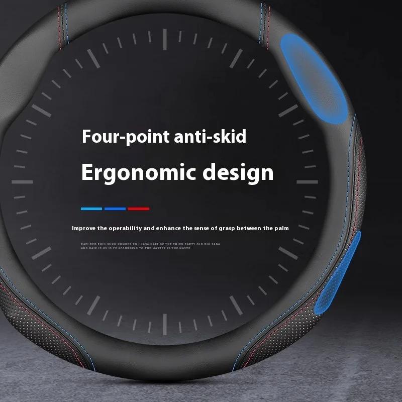 Pro auto Jeep Protiskluzový kožený potah volantu Jeep Wrangler JK Patriot Commander Gladiator Renegade Grand Cherokee Comp