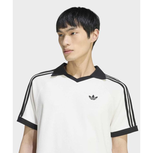 adidas Camiseta Polo de Manga Corta con Cuello en V de Color Sólido para Unisex KW7399