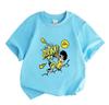 Kids Boys Girls 100% Cotton Crew Neck Short Sleeve T-Shirt, Cartoon Boom Comic Lightning Print Casual Soft Breathable Tee for Daily Outdoor Playwear S