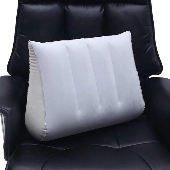 Multi-functional Inflatable Pillow Leak-proof Thicken Inflatable Lumbar Support Wedge Pillow Portable Travel Flocked Triangular Sleeping Cushion