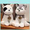 Simulation Cartoon Husky Schnauzer Chihuahua Dog Plush Toy Children Doll Gift