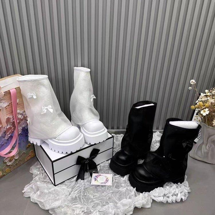 Fashion 2025 Woman High Boots Tall Boots Woman Mesh Breathable High Boots Low Heel Casual Sneaker Leather Shoes Women Long Shoes