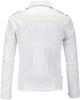 Genuine Lambskin Stylish Men's Jacket White Leather Handmade Classy Biker Soft