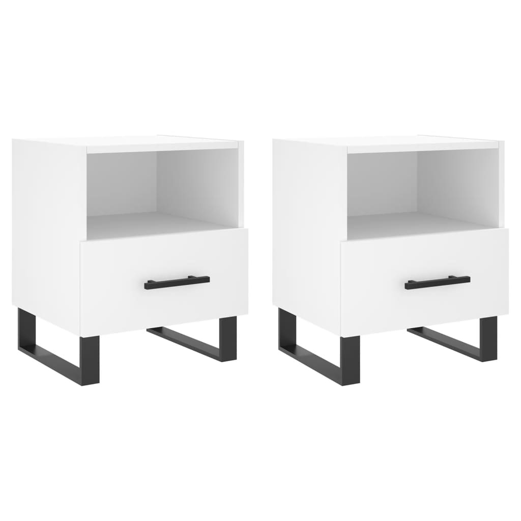 Nightstands 2 pcs White 40 x 35 x 47.5 cm Particleboard