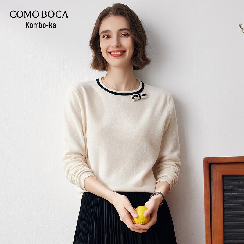 

Kombo Women s Cashmere Sweater with Contrast Bow XL