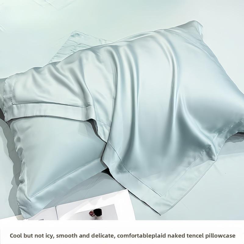 100 Tencel Pillowcases Summer Ice Silk Pillowcases Silk Pillowcases 48X74cm Adult Pillow Towels 48x74cm [1 pack]