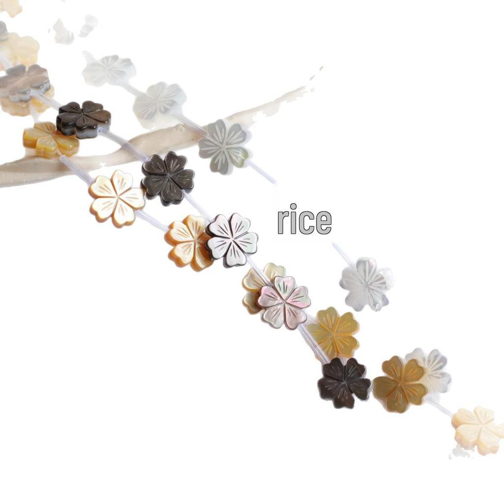 12mm Mother-of-Pearl Petal Carving Black & White Shell Beads for DIY Jewelry