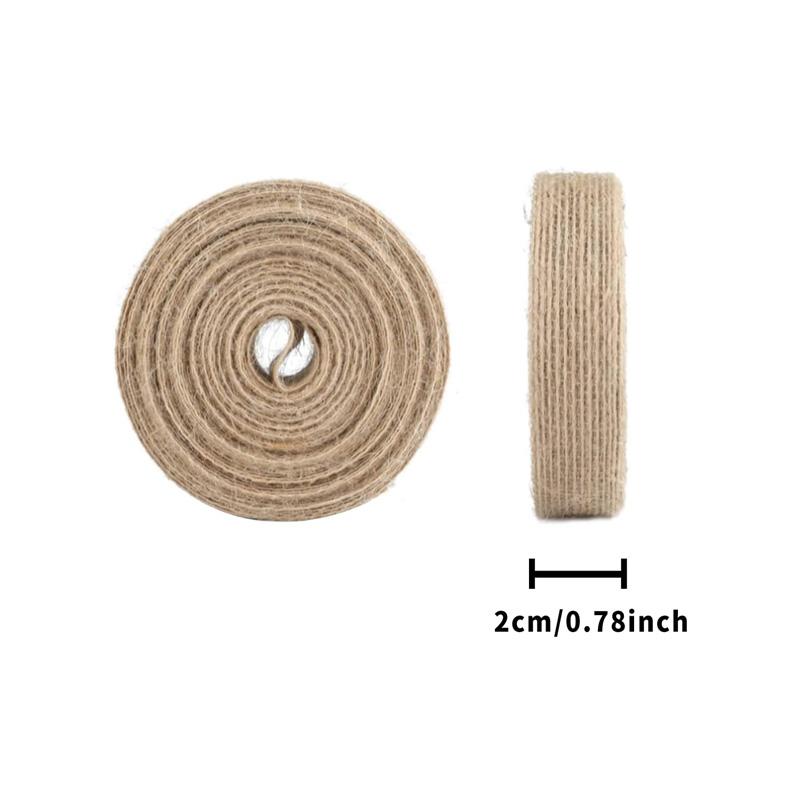 1.5/2cm Wide RibbonRoll for Wedding Party Decoration 10M Jute Burlap Hessian Ribbon Jute Ribbon Natural Jute Burlap RibbonRolls