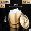 ChuanYue Gold Stainless Steel Double Layer Ice Bucket with Lid and Handle - 304 Internet Famous Beer Chiller