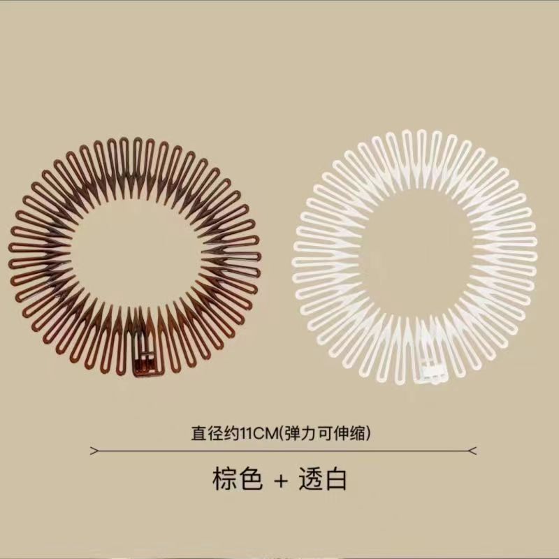 Plastic Full Circle Stretch Flexible Comb Women Girls Teeth Hair Accessories For Travel Makeup Bath For Swimming
