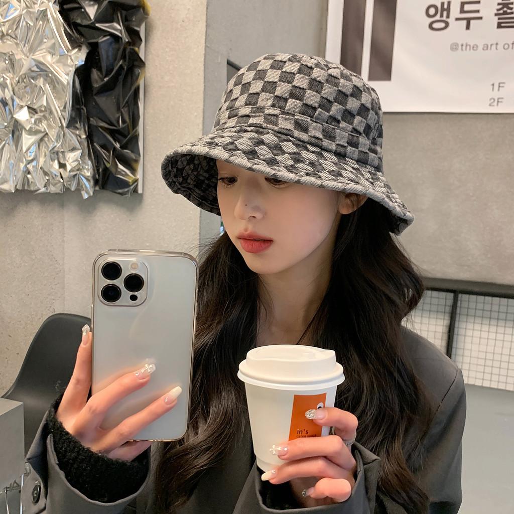 Fit Denim Comfort Fisherman Hat For Women Plaid Pattern And Material Breathable