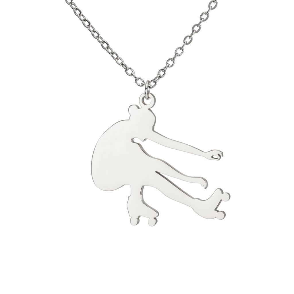 Dreamtimes Ice Skater Necklace Skating Charm Sports Ice Skating Pendant Necklace Inspirational Jewelry for Women Skate Lover